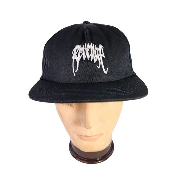 Revenge Arch Logo Black Hat Stap WTS Canvas Cap Hats Made In USA - Picture 1 of 15